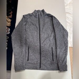 LuLuLemon men’s pullover full zip grey waffle material